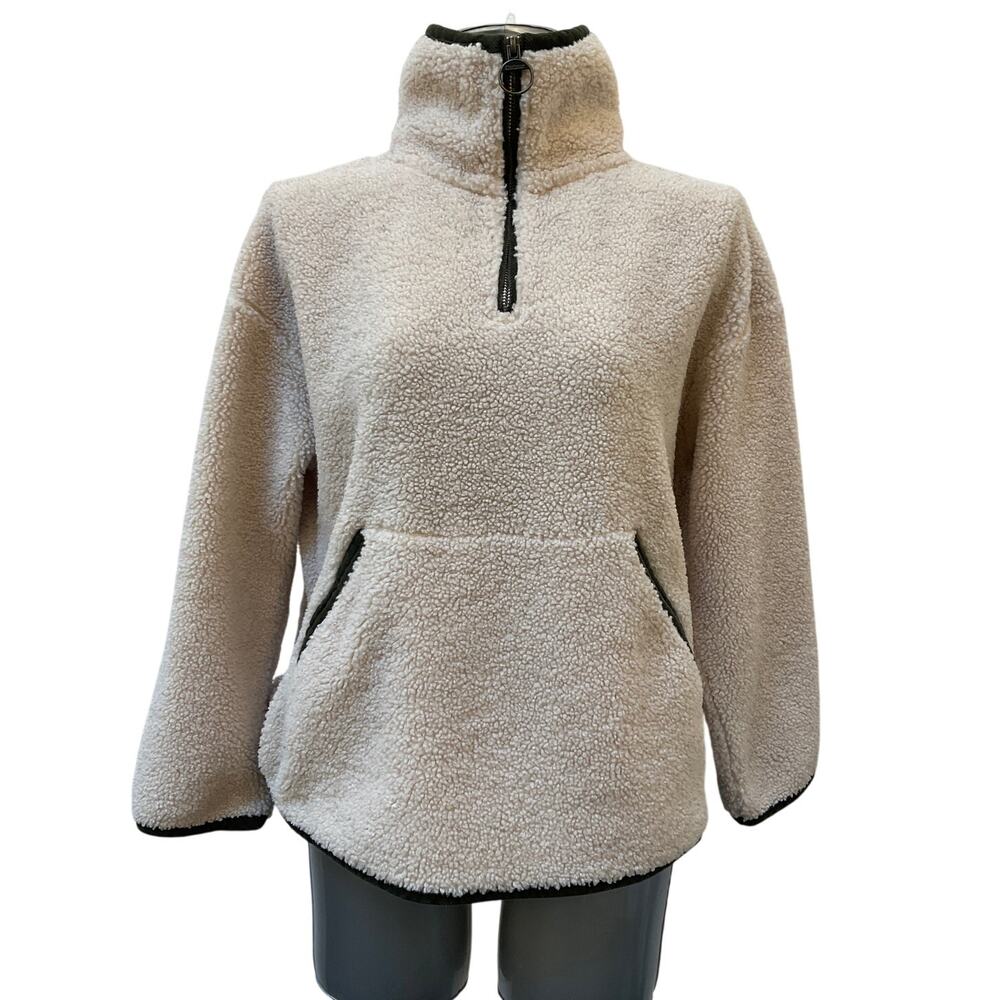 Barbour Cream Fleece Half-Zip Pullover